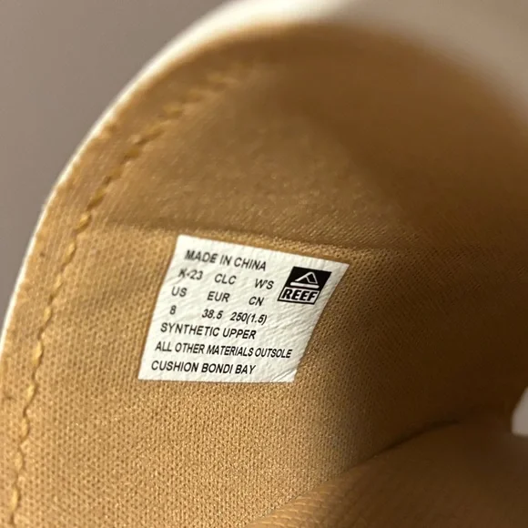 Reef White and Tan Slide Sandals - Picture 3 of 6